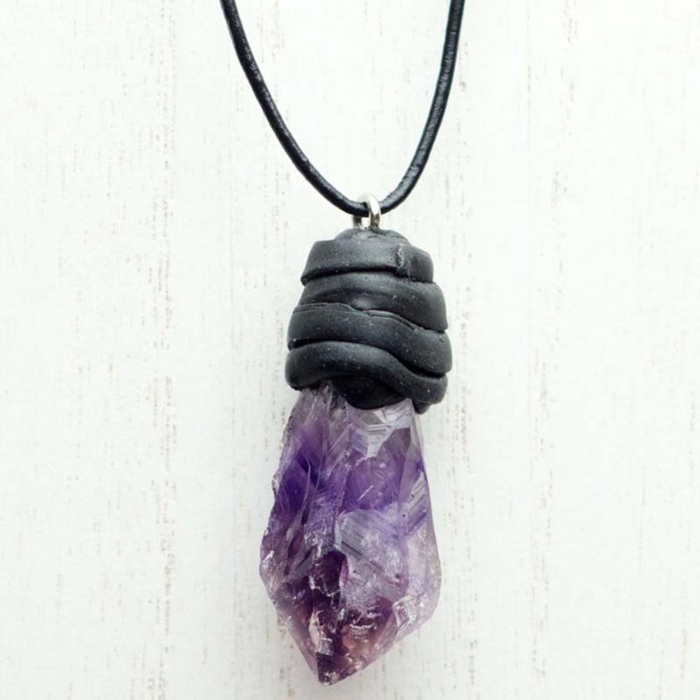 Amethyst Rough Point Pendant